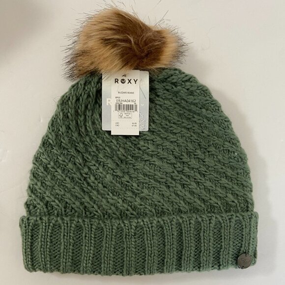 NWT Roxy Dark Forest Green Blizzard Beanie - Picture 3 of 7